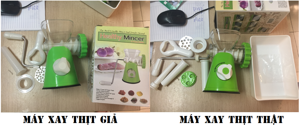 Phân biệt máy xay thịt thật, giả